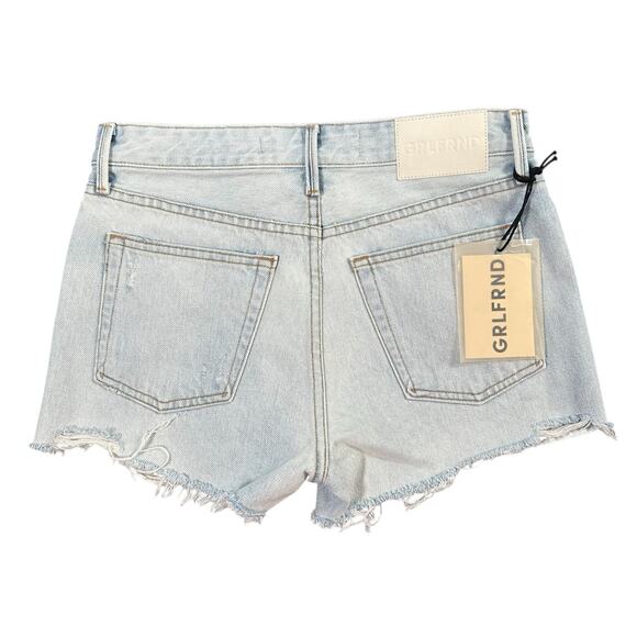 Grlfrnd Women's Helena High Rise Cut Off Denim Shorts Size 25 - Picture 2 of 8